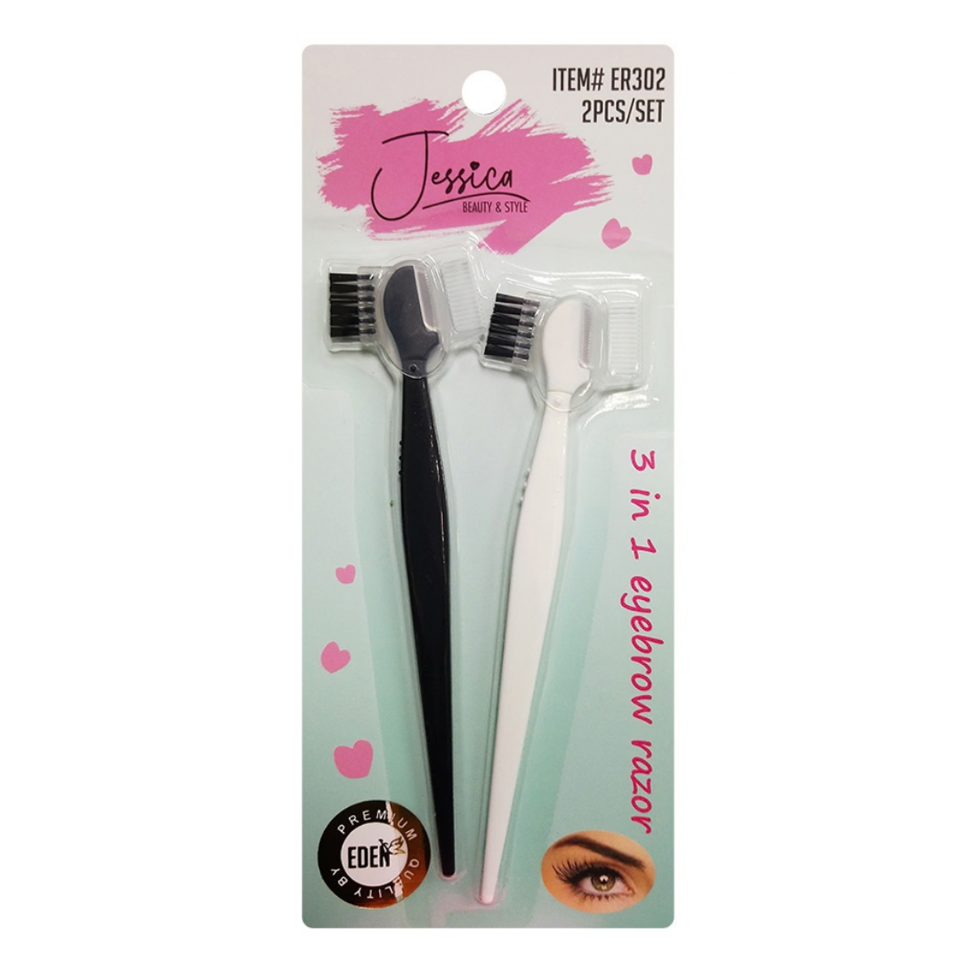 EDEN Jessica 3 in 2 Eyebrow Razor (2pc/set) - #ER302
