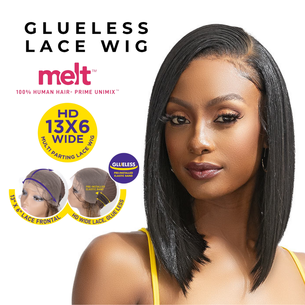 MELT HD 13×6 Wide Multi-Parting Glueless Lace Wig – 100% Human Hair Prime Unimix - Color 1