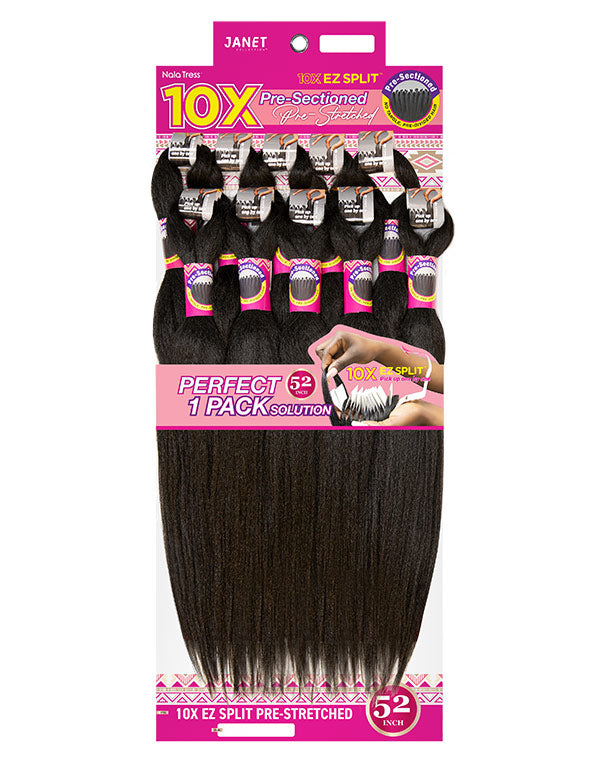 Mèches à Tresser Pré-Étirées Nala Tress 10X EZ Split 52″ - Janet Collection