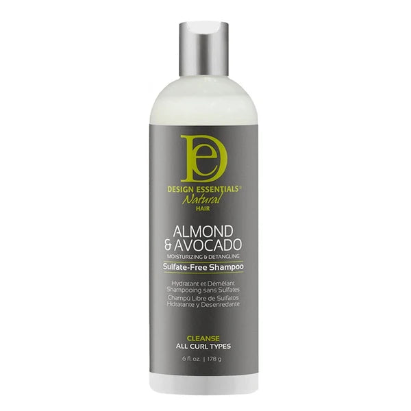 DESIGN ESSENTIALS Shampooing Hydratant et Démêlant sans sulfate à l'Amande et à l'Avocat