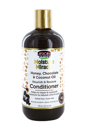 AFRICAN PRIDE Moisture Miracle Honey, Chocolate & Coconut Oil Conditioner (12oz)