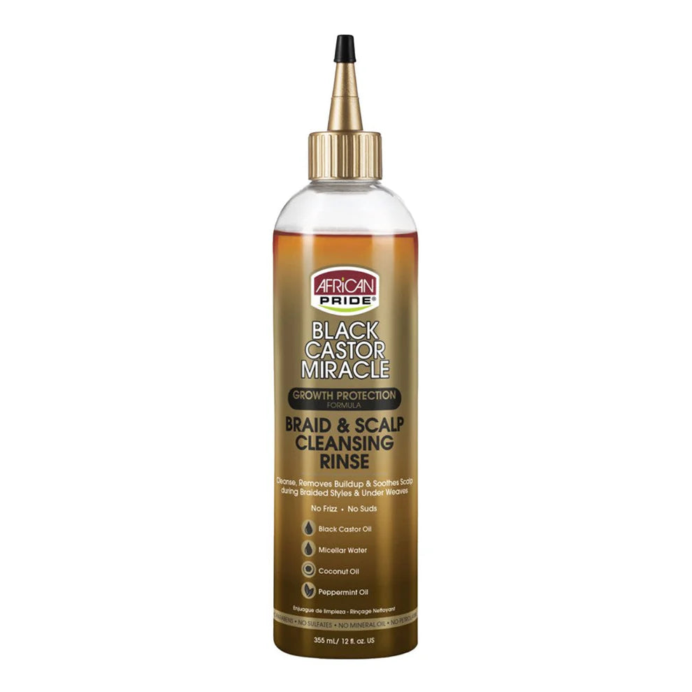 AFRICAN PRIDE Black Castor Miracle Braid & Scalp Cleansing Rinse (12oz)