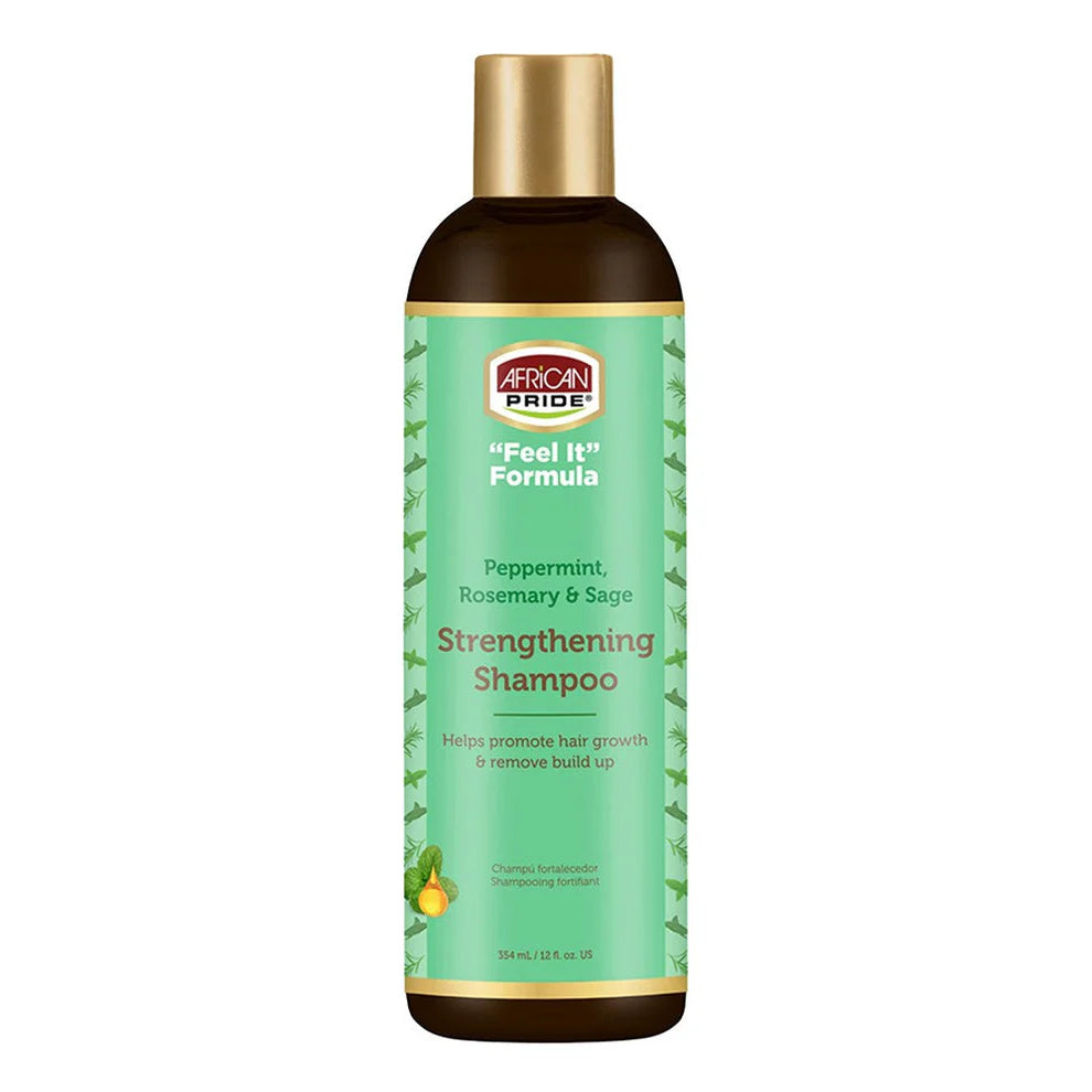 AFRICAN PRIDE Shampooing Fortifiant Menthe Poivrée, Romarin et Sauge (355ml)