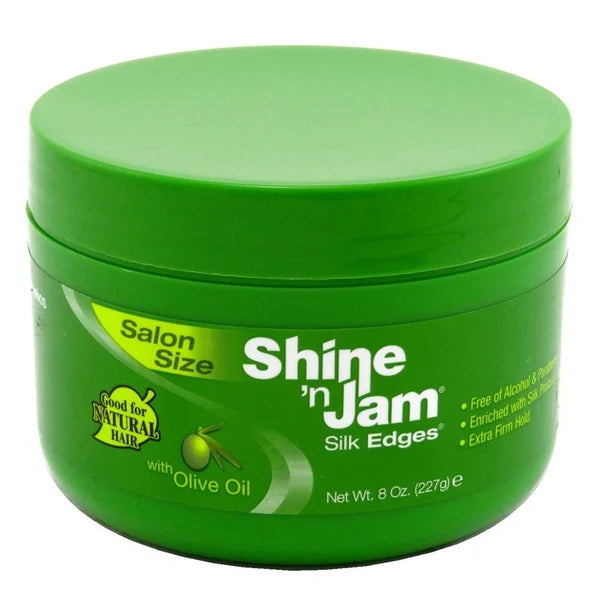 AMPRO Shine 'n Jam Silk Edges [Huile d’olive] - 2oz / 8oz