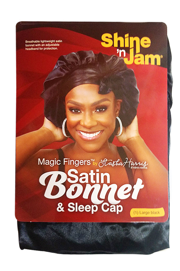 AMPRO Shine'n Jam Magic Fingers Satin Bonnet & Sleep Cap