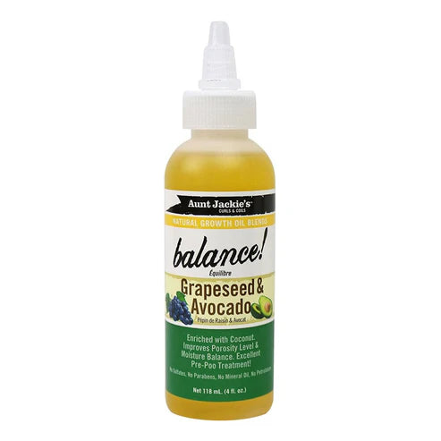AUNT JACKIE'S Balance Huile de Croissance Pépins de Raisin & Avocat (120ml)