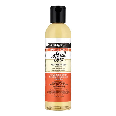 Huile polyvalente hydratante et adoucissante AUNT JACKIE'S à l'huile de lin (237 ml)