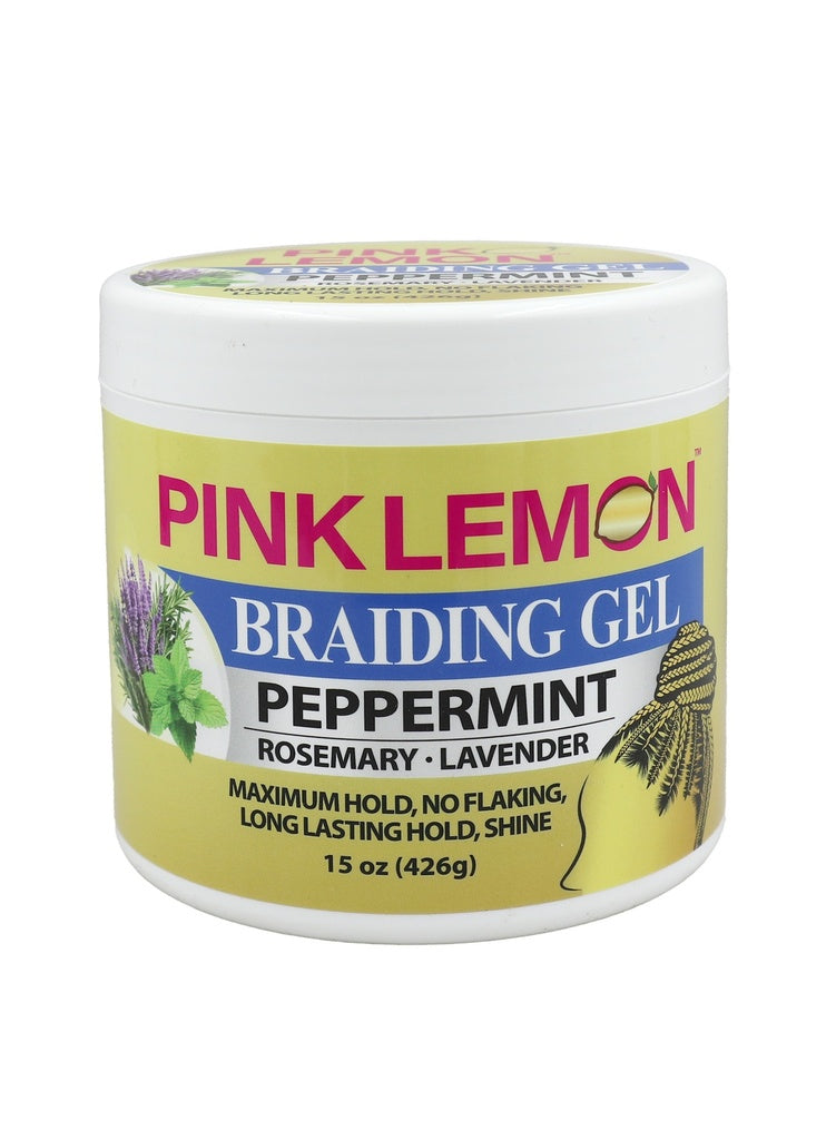 PINK LEMON Braiding Gel - Peppermint  - 5oz/ 10oz/ 15oz