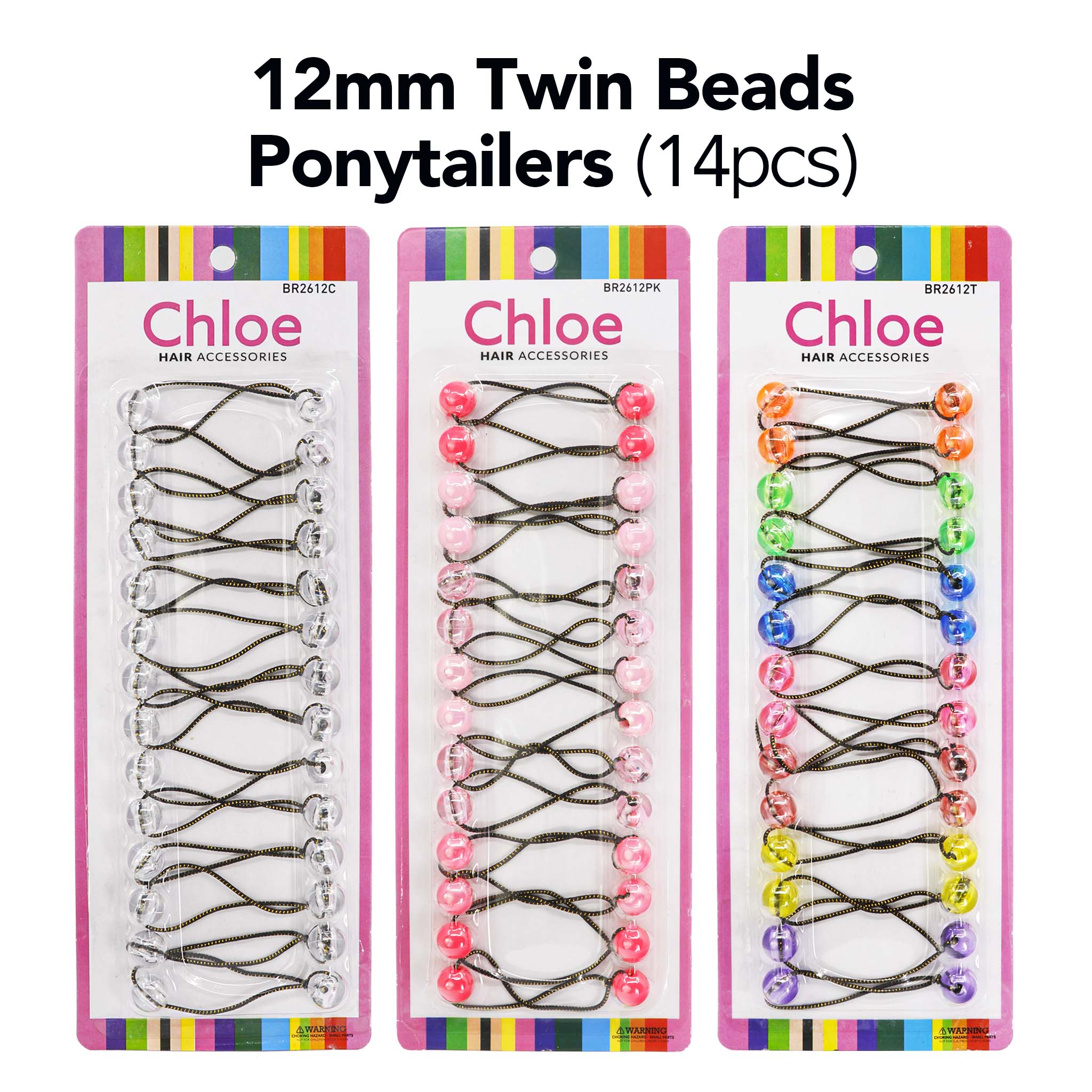 CHLOE 12mm Twin Beads Ponytails (14pcs)