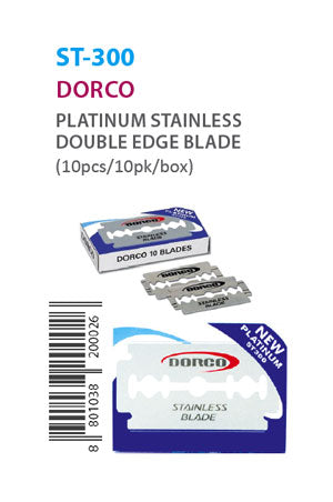 DORCO Platinum Stainless Steel Blades Blue ST300 [10 BladesX10packs/Box]