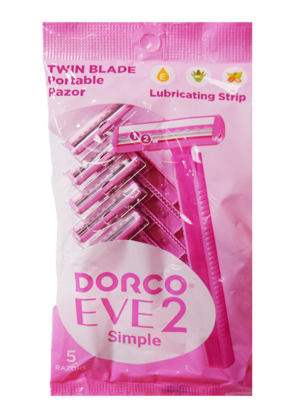 DORCO EVE2 Twin Blade Portable Razor_Pink (5 pc)