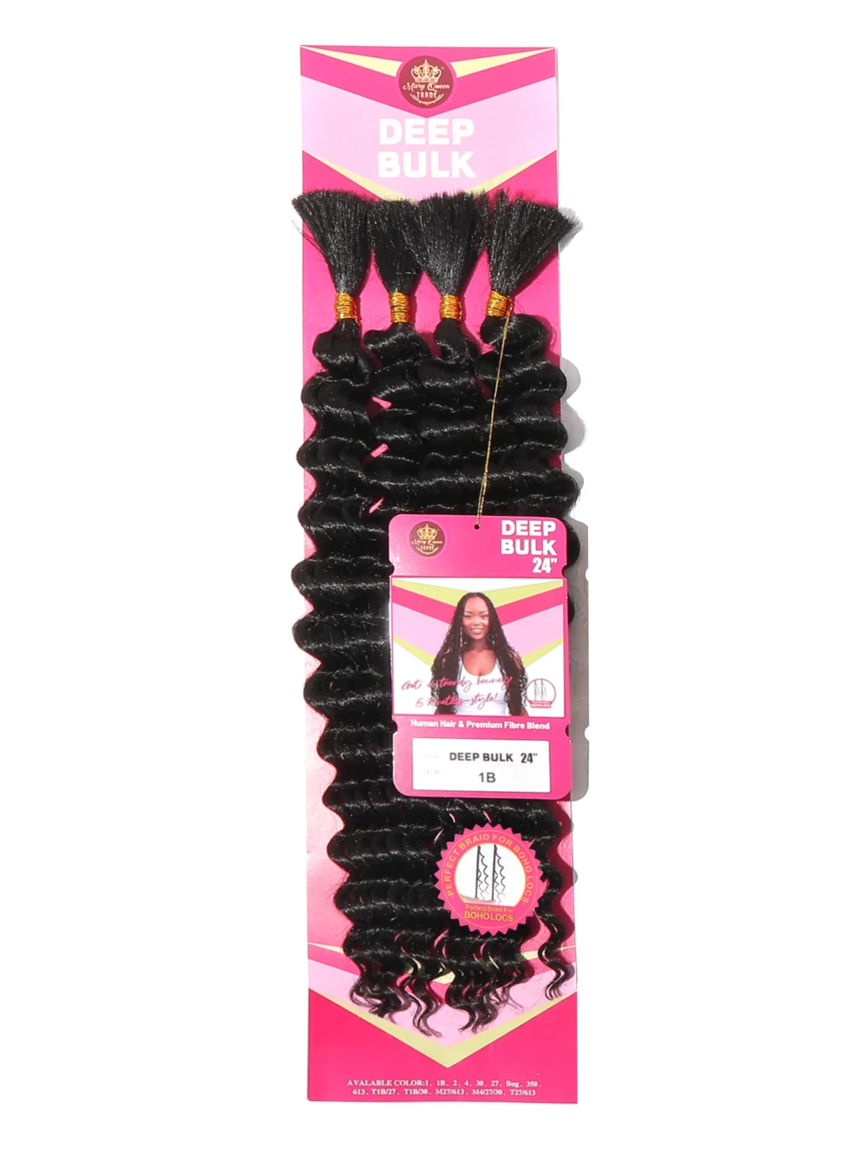 MARY QUEEN TRADE Boho Deep Bulk 24" Braiding Hair