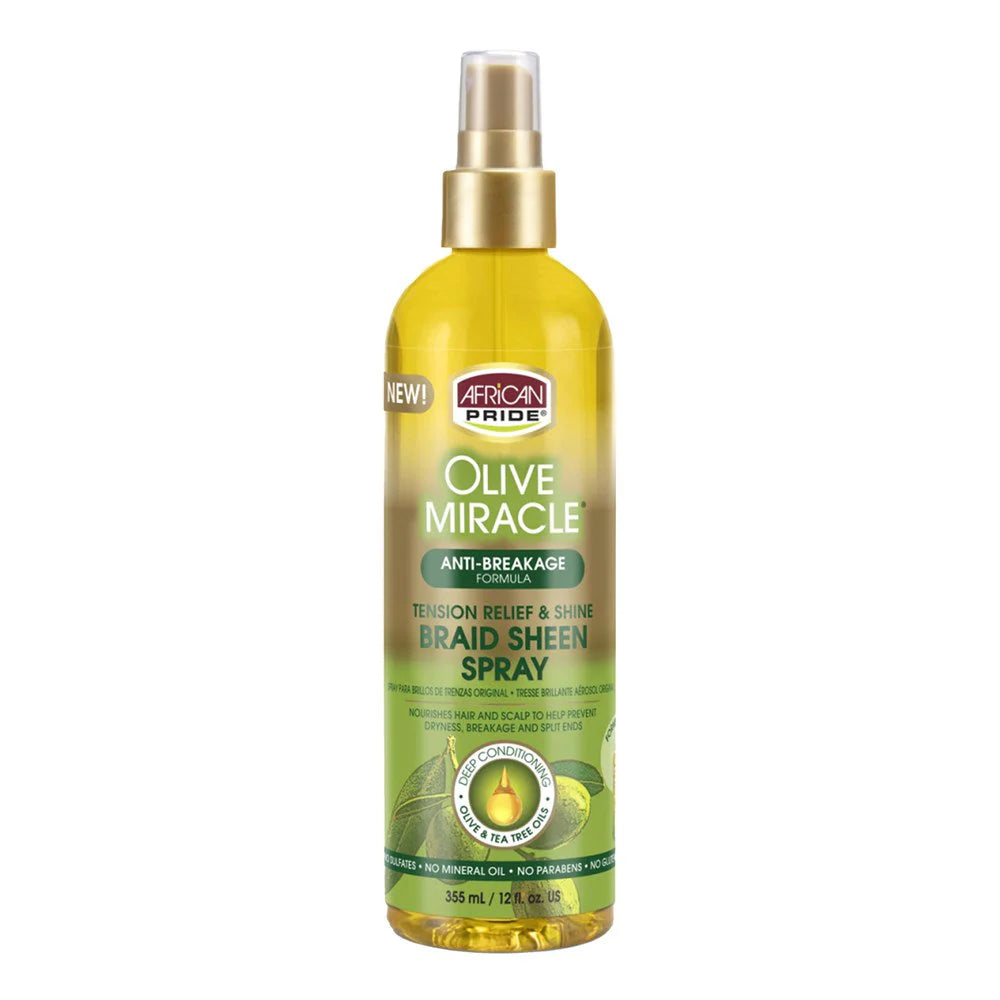 AFRICAN PRIDE Olive Miracle Braid Sheen Spray (12oz)