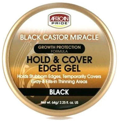 AFRICAN PRIDE Black Castor Miracle Hold & Cover Edges (2.25oz)
