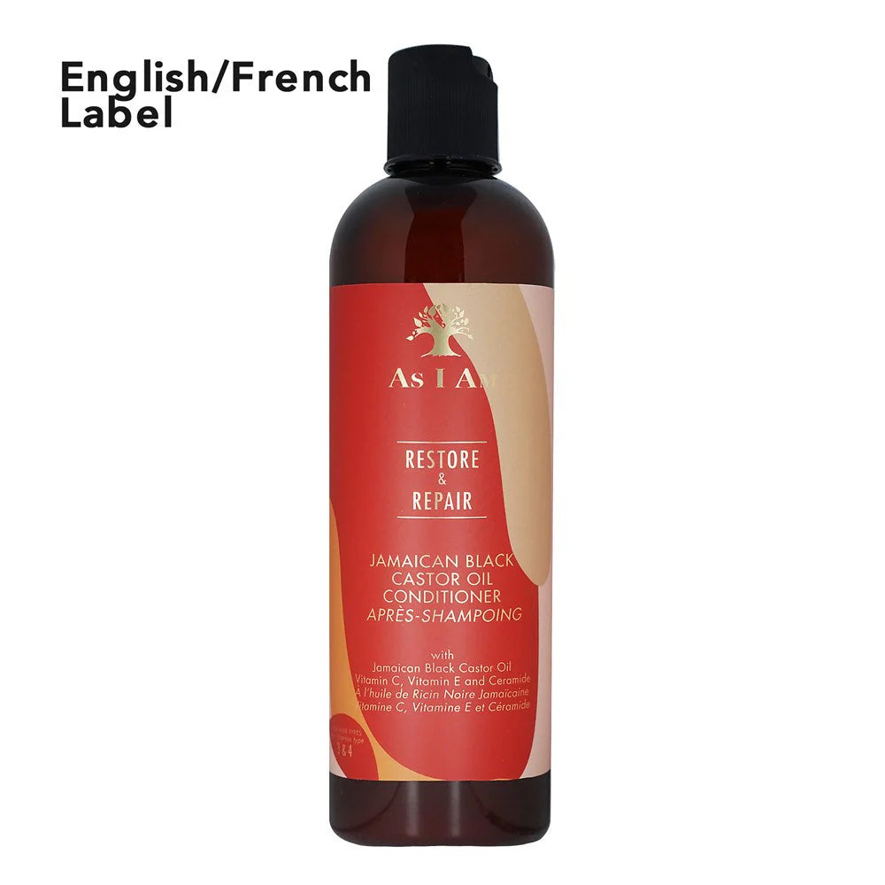 Après-shampoing à l'huile de ricin noire jamaïcaine AS I AM (355 ml)