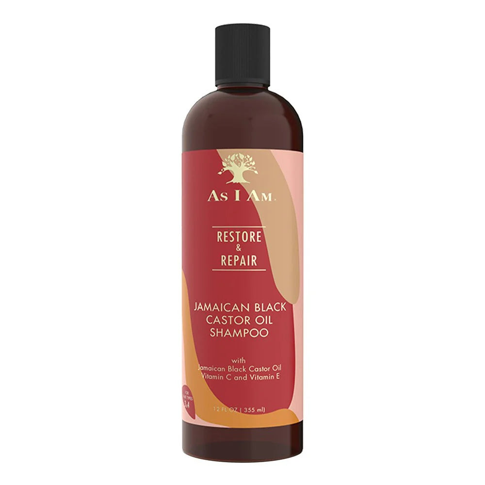 Shampoing à l'huile de ricin noire jamaïcaine AS I AM (355 ml)