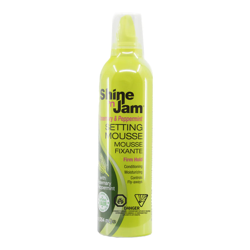 SHINE 'N JAM Mousse Fixante Romarin & Menthe Poivrée TENUE FERME (340 ml)