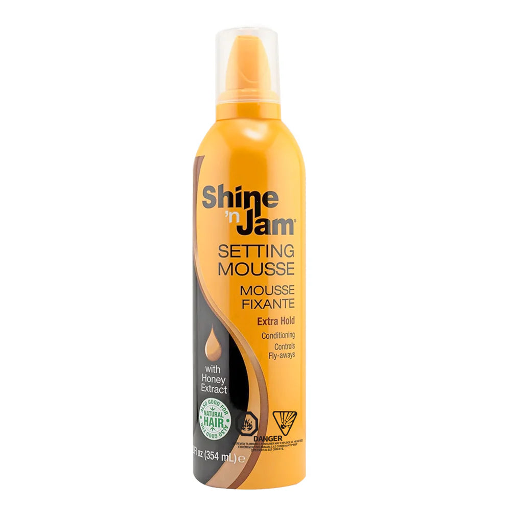 Mousse fixatrice SHINE 'N JAM Tenue extra forte (340 ml)