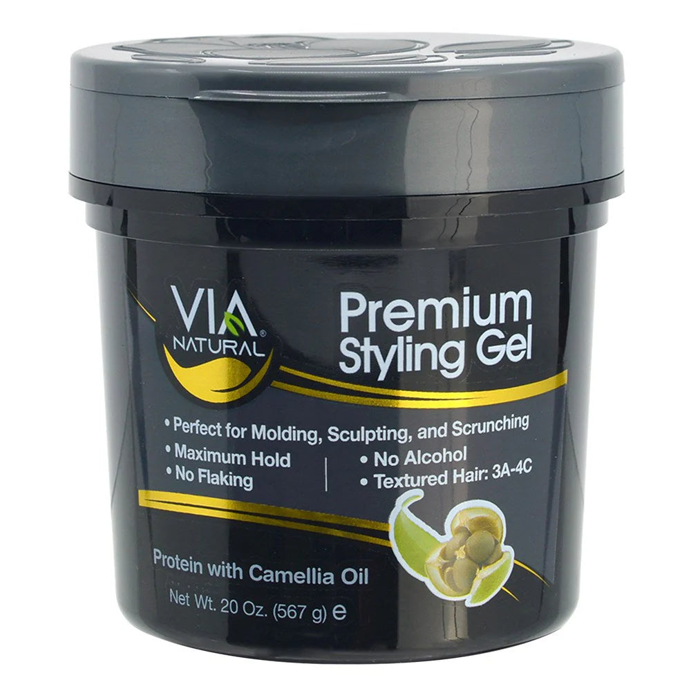 VIA NATURAL Premium Styling Gel (20oz) - Protein and Camellia