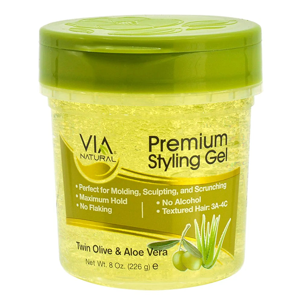 VIA NATURAL Premium Styling Gel (20oz) - Olive and Aloe Vera