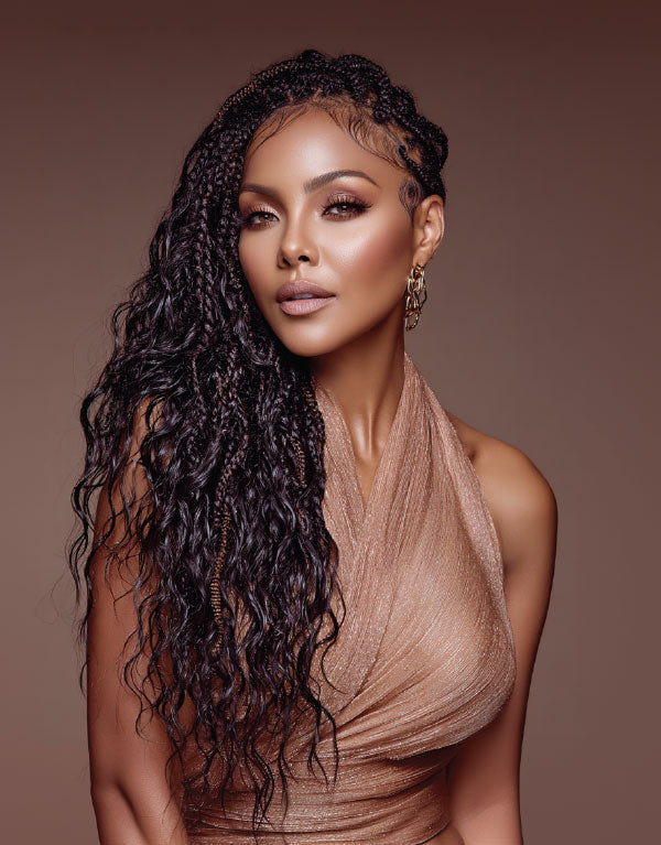 Janet Collection Human Hair Feather Crochet Hair Deep Wave 18"