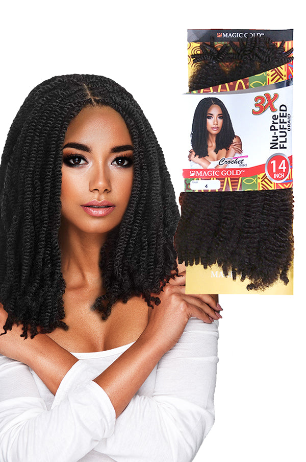 MAGIC GOLD 3x Nu-Pre Fluffed Braid 14"