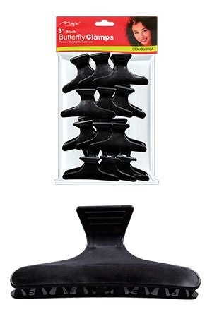 MAGIC COLLECTION Butterfly Clamps 3" - (12pcs) Black
