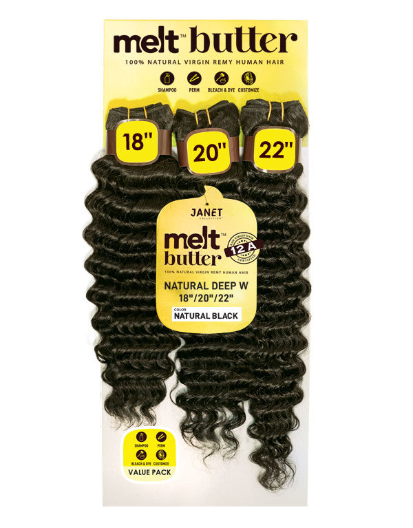 Janet Collection MELT Butter Natural Deep Wave 3PCS