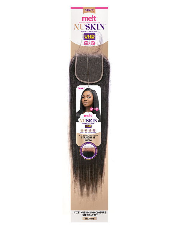 Janet Collection MELT 4x5 NuSkin UHD Lace Closure Straight