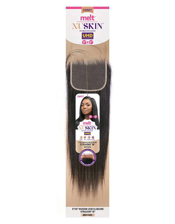 Janet Collection MELT 4x5 NuSkin UHD Lace Closure Straight