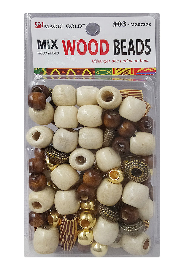MAGIC GOLD Mix Wood Beads #03
