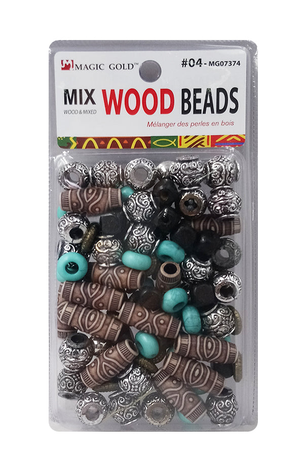 MAGIC GOLD Mix Wood Beads #04