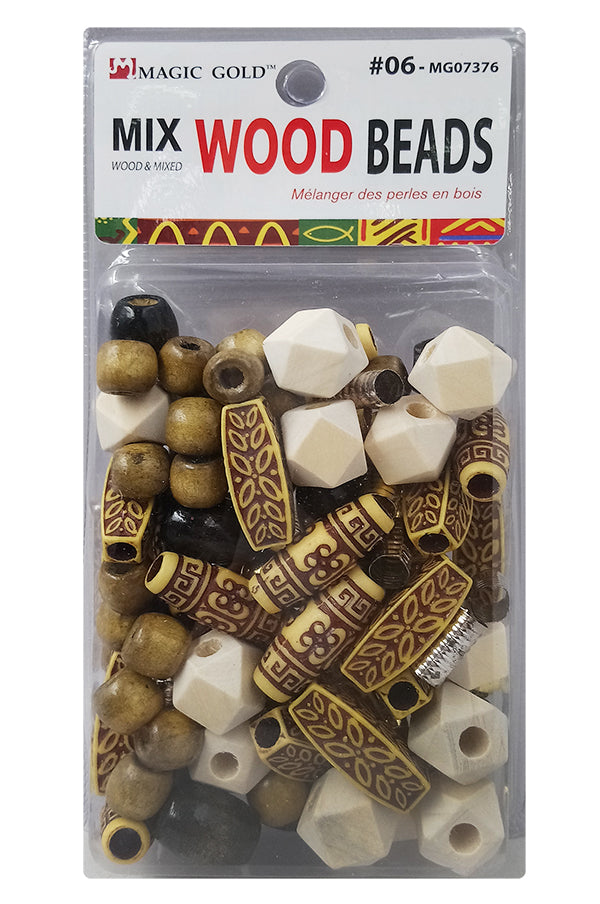 MAGIC GOLD Mix Wood Beads #06