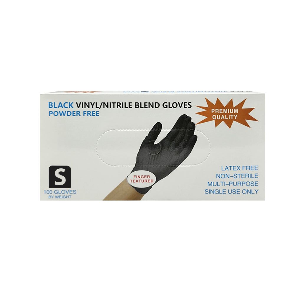 Gants Magic Gold en mélange vinyle/nitrile noir - S / M / L / XL (100 pièces/boîte)