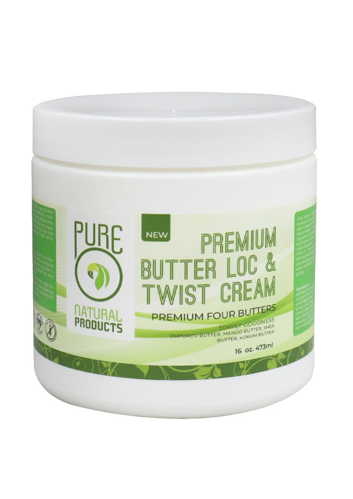 Crème au Beurre Végétal pour Locs et Twists PURE O (8oz / 16 oz)