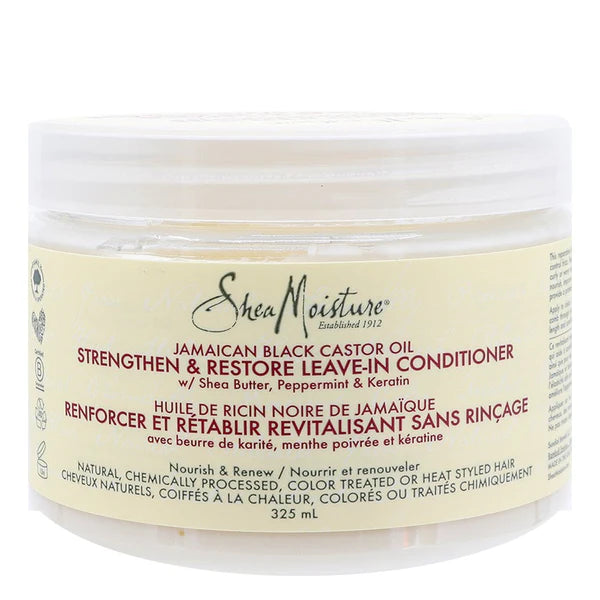 SHEA MOISTURE Huile de ricin noire de Jamaïque revitalisant sans rinçage (325 ml)