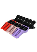EDGE BOOSTER Crocodile Hair Clips (Red/Pink/Purple - 6 pcs)