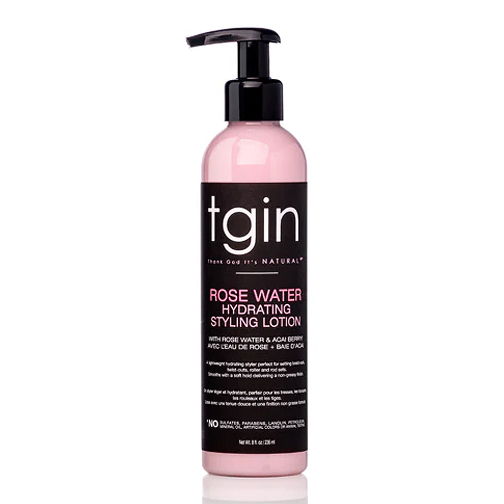 Lotion coiffante hydratante à l'eau de rose TGIN (236 ml)