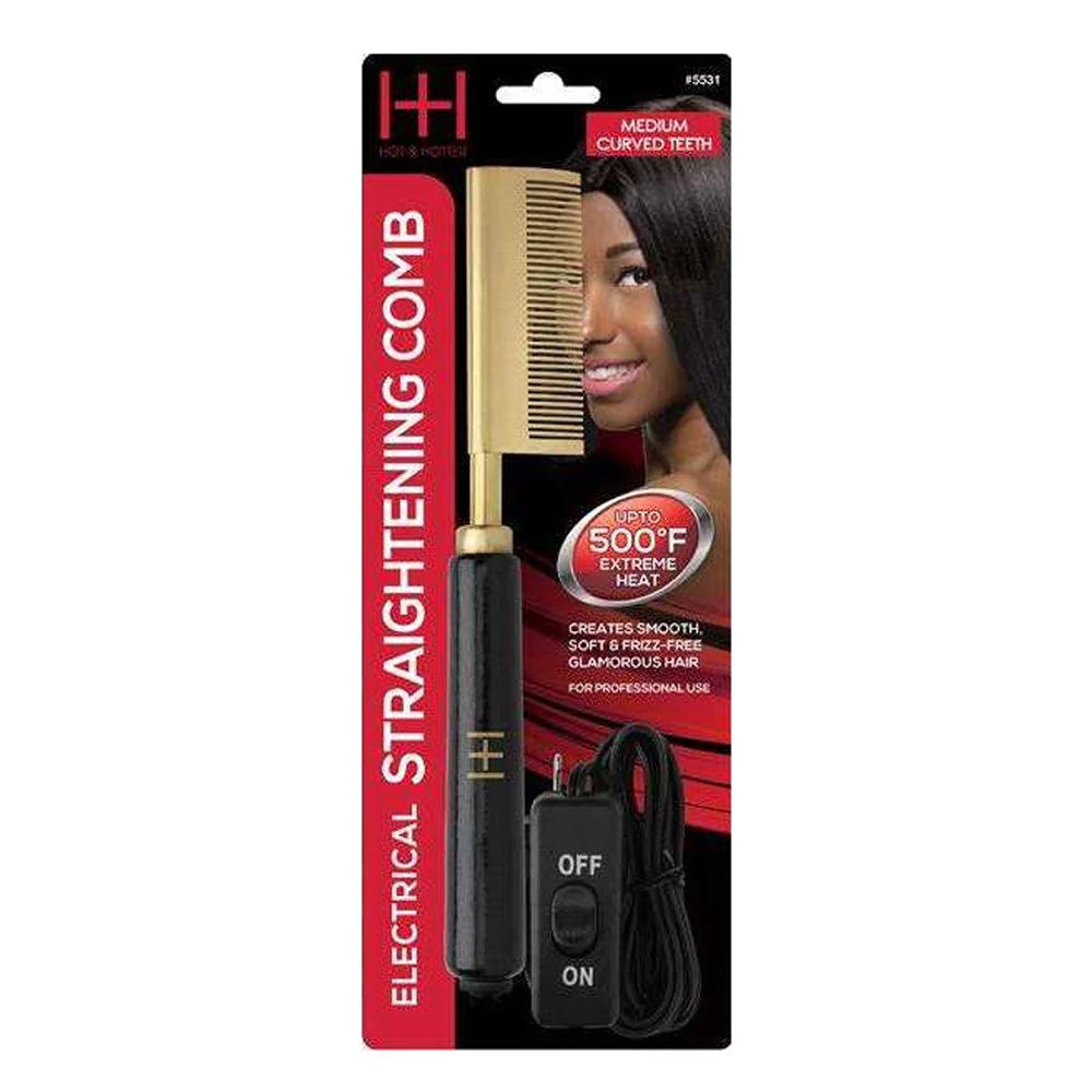 ANNIE Hot & Hotter Electrical Straightening Comb [Straight or Curved Teeth]