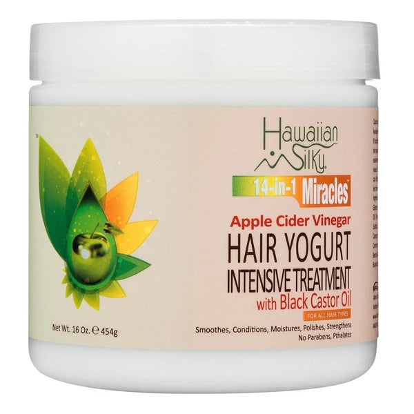 Soin intensif Hair Yogurt au vinaigre de cidre HAWAIIAN SILKY 14 In 1 Miracles Natural (16 oz)