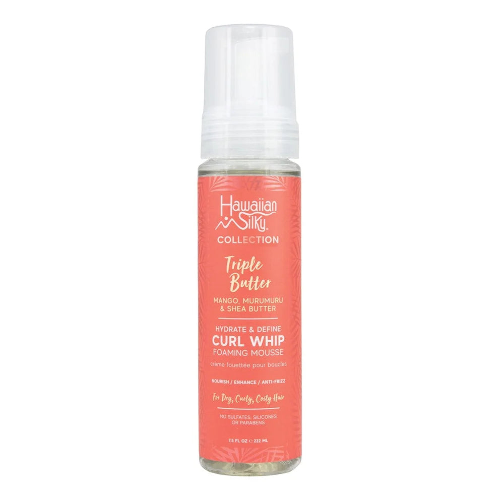 HAWAIIAN SILKY Triple Butter Hydrate & Define Curl Whip Foaming Mousse (7.5oz)