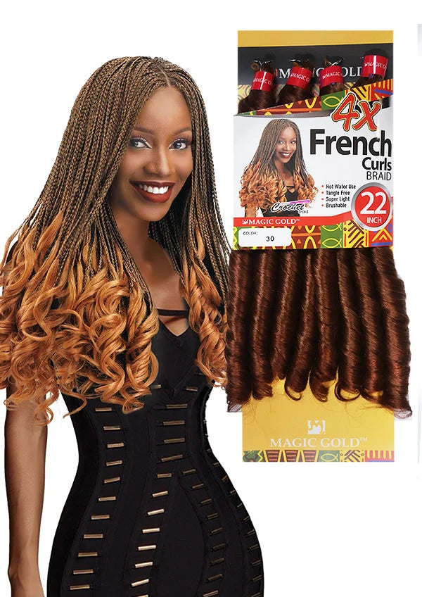 MAGIC GOLD 4X French Curls Braid 22"